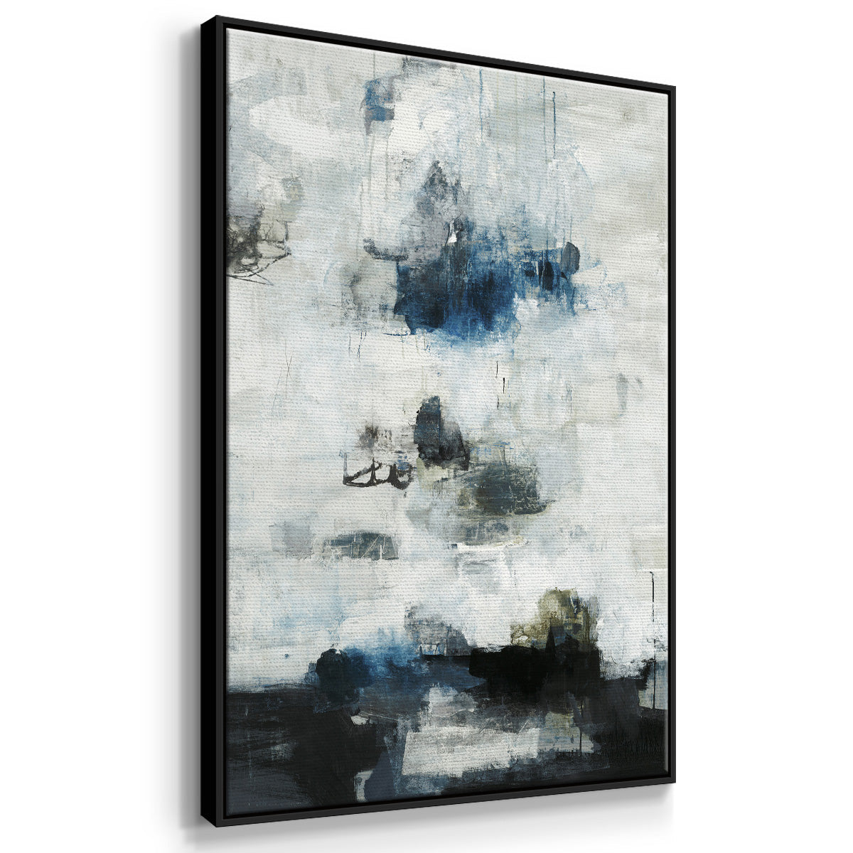 Black & Blue - Floater Framed Canvas Print