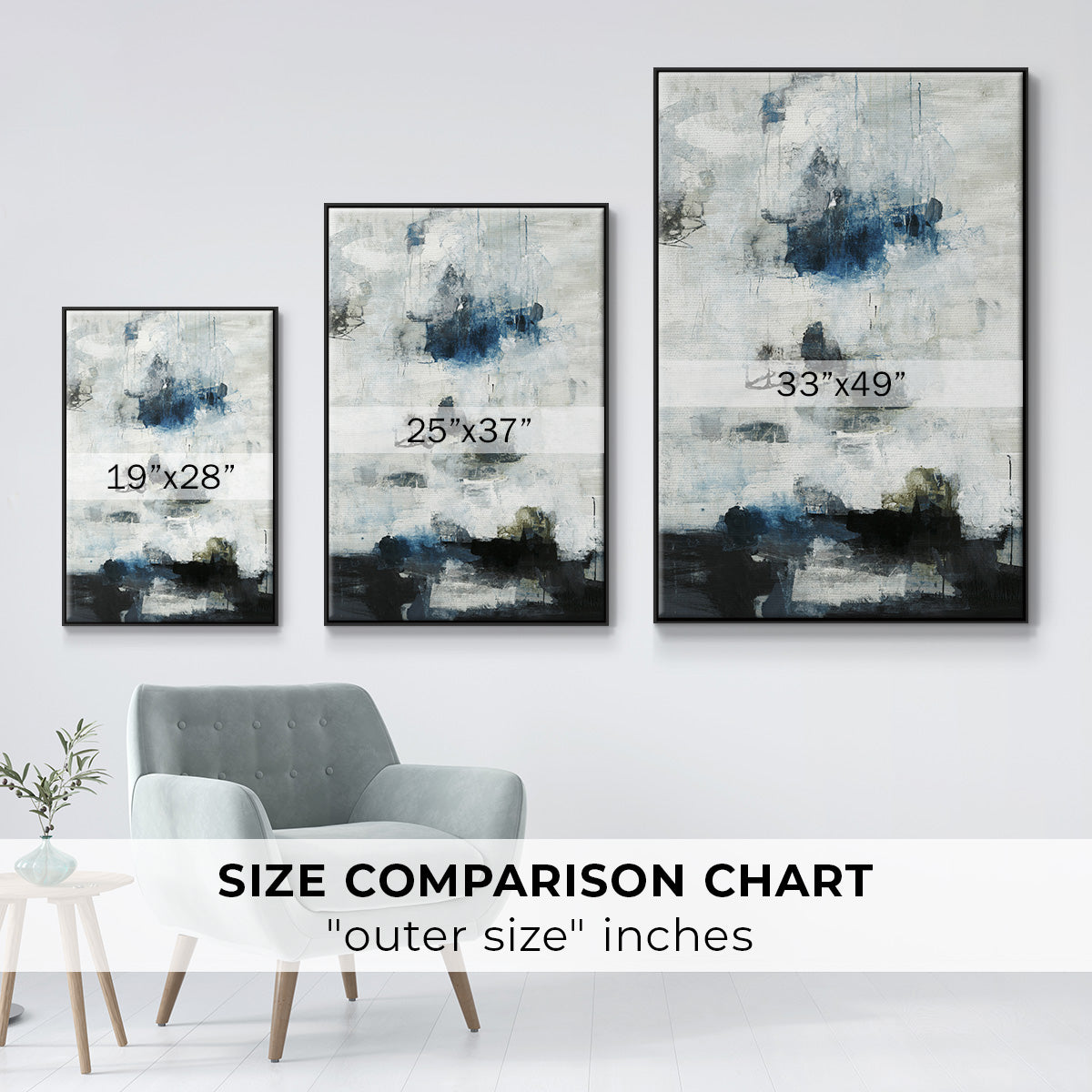 Black & Blue - Floater Framed Canvas Print