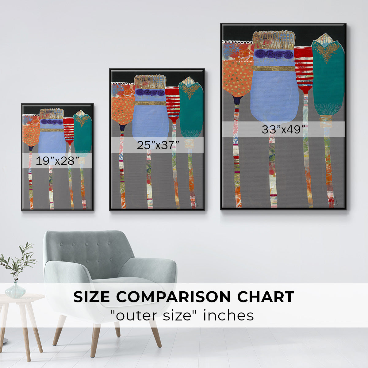 Tall Tulips - Floater Framed Canvas Print