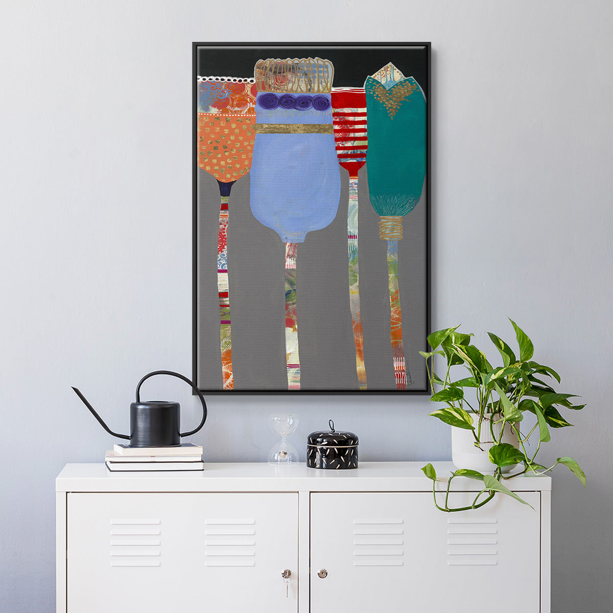 Tall Tulips - Floater Framed Canvas Print