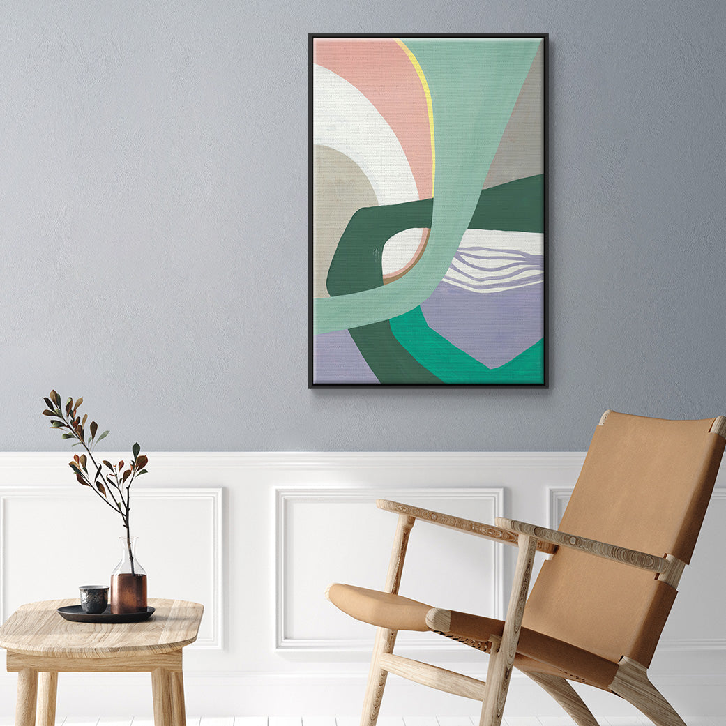 Merge Left - Floater Framed Canvas Print