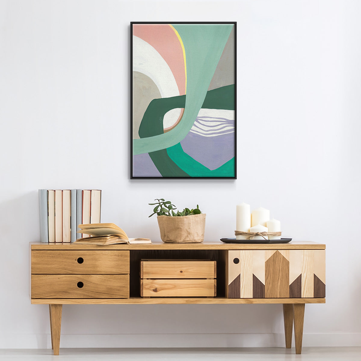 Merge Left - Floater Framed Canvas Print