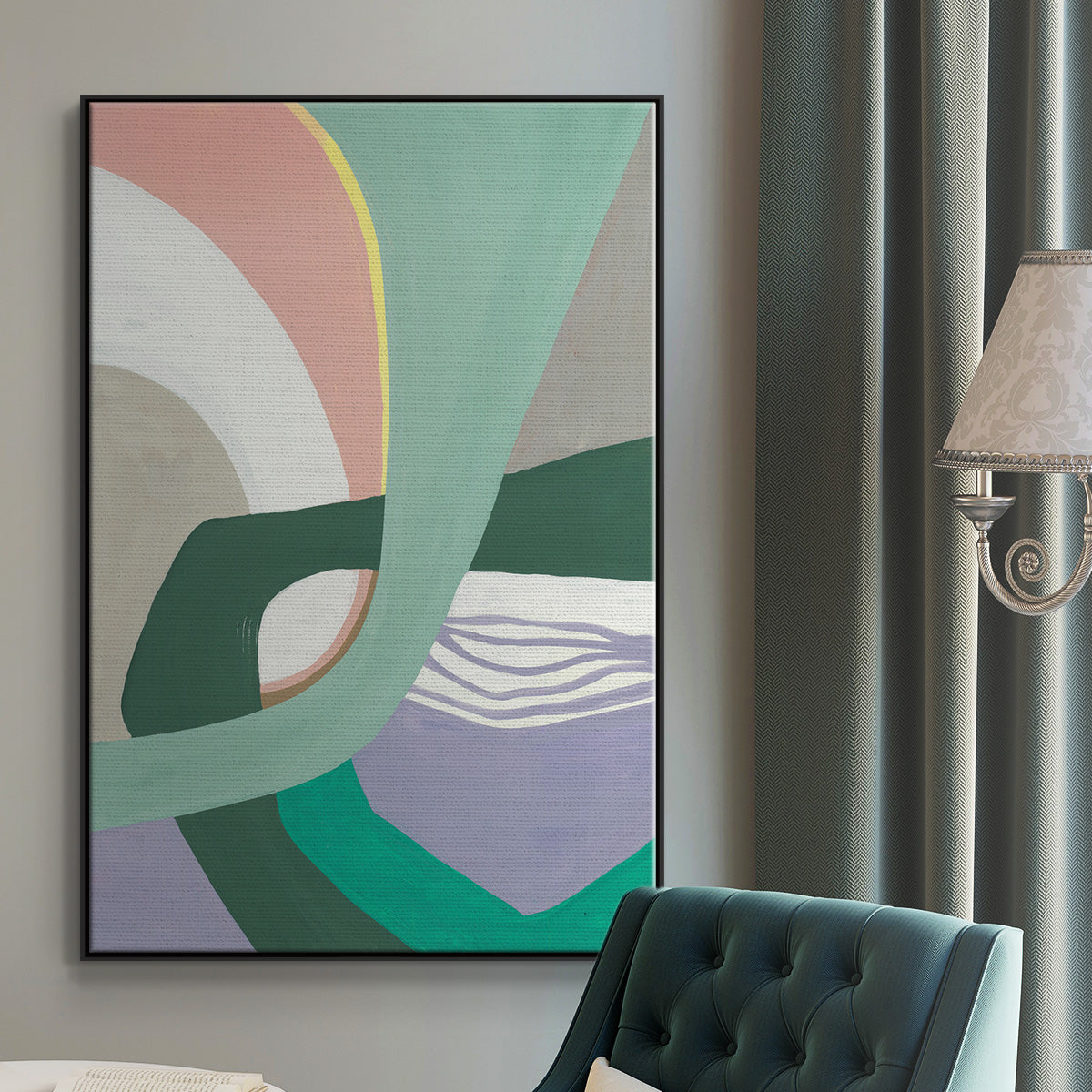 Merge Left - Floater Framed Canvas Print