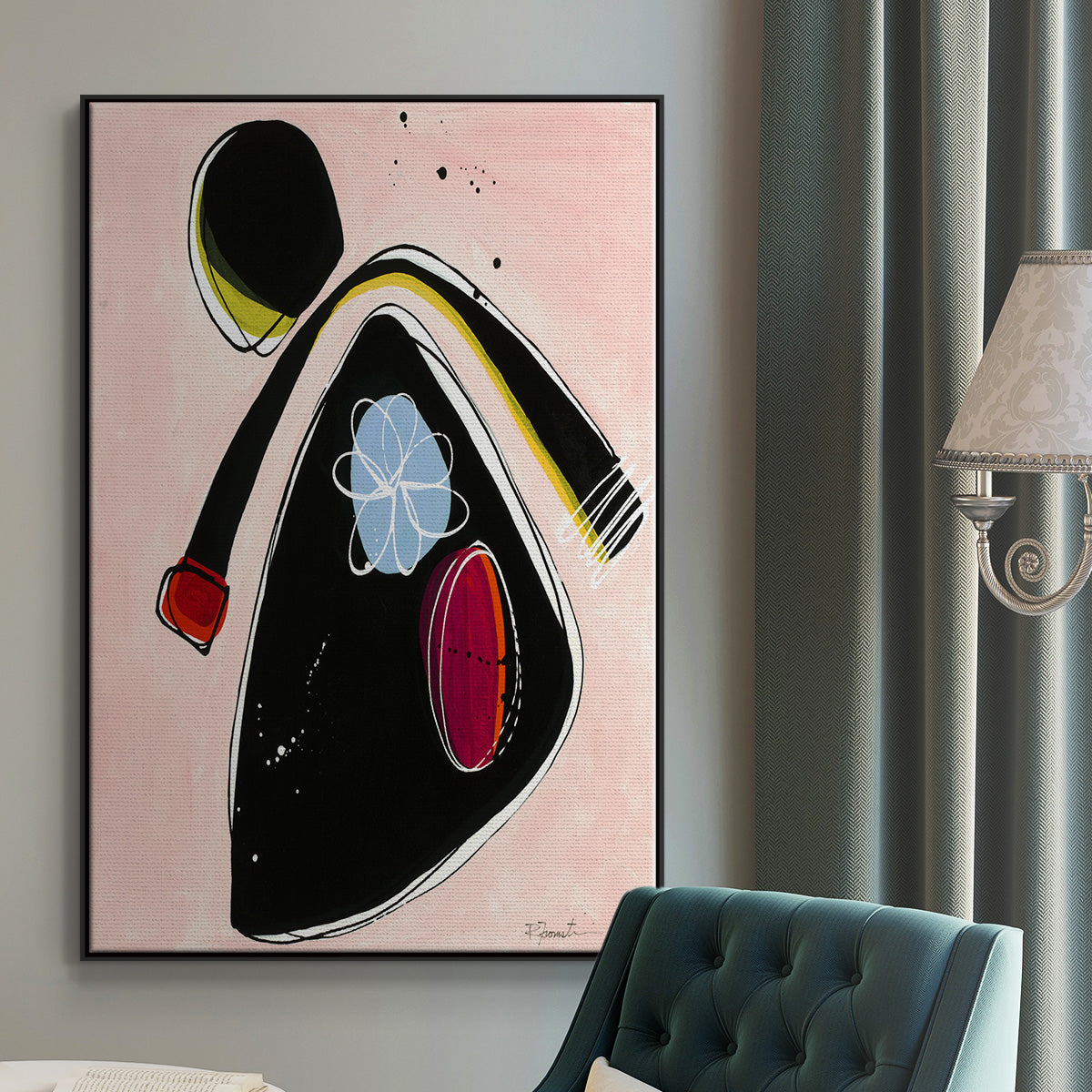 Wanna Play? II - Floater Framed Canvas Print