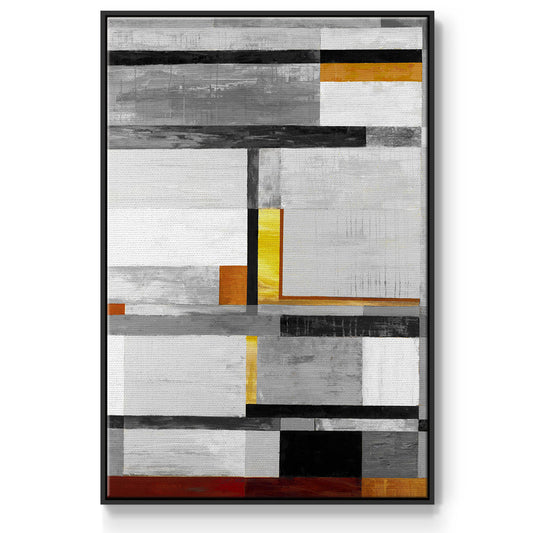 Retro Spectrum V7 - Floater Framed Canvas Print