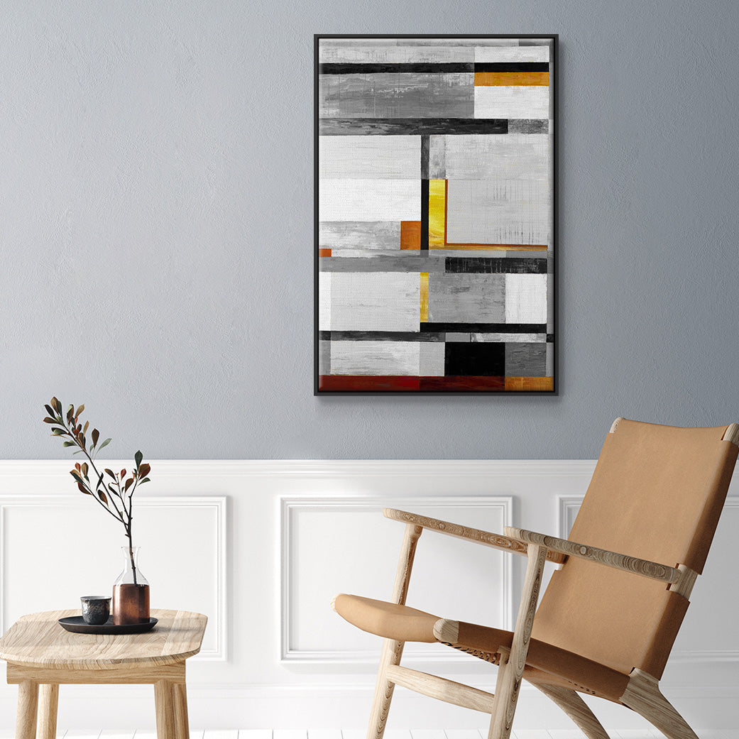 Retro Spectrum V7 - Floater Framed Canvas Print