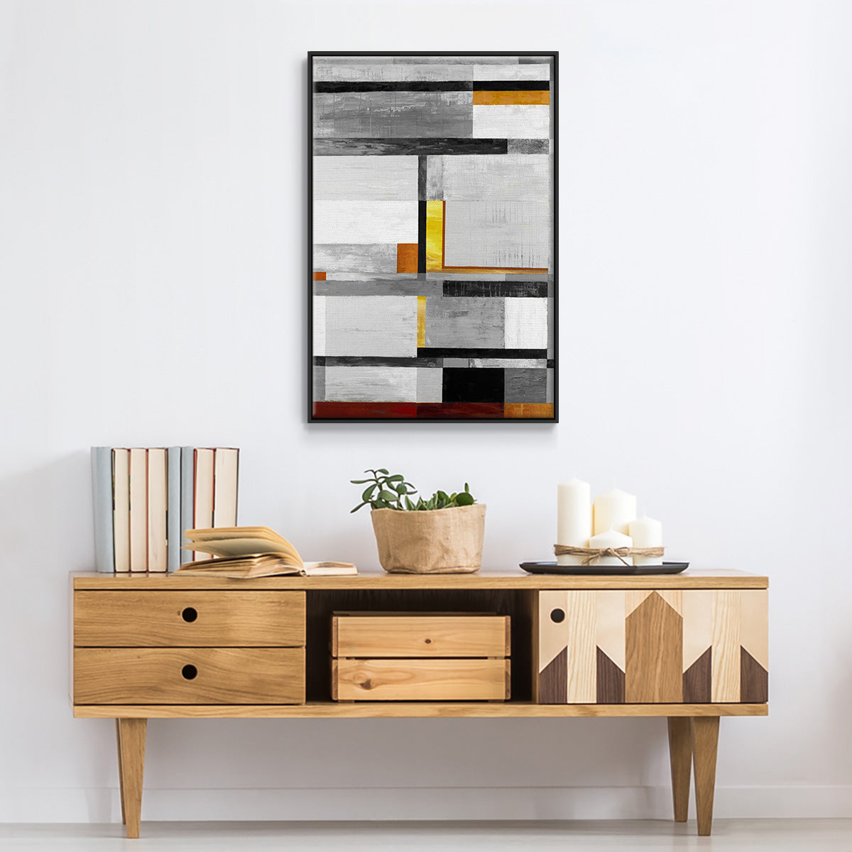 Retro Spectrum V7 - Floater Framed Canvas Print