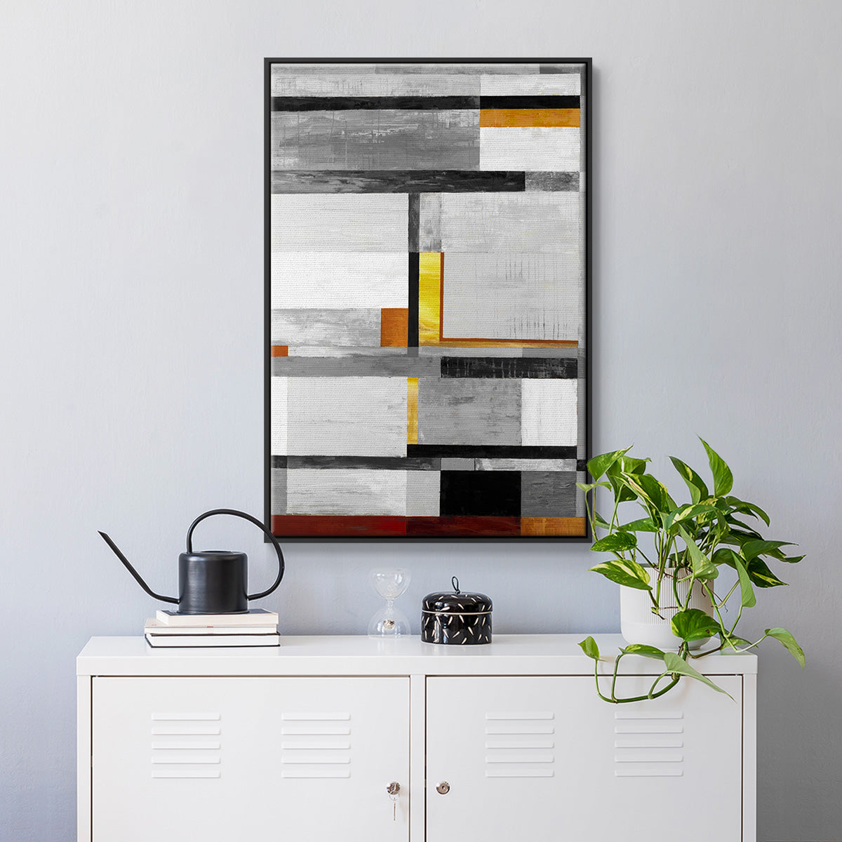 Retro Spectrum V7 - Floater Framed Canvas Print