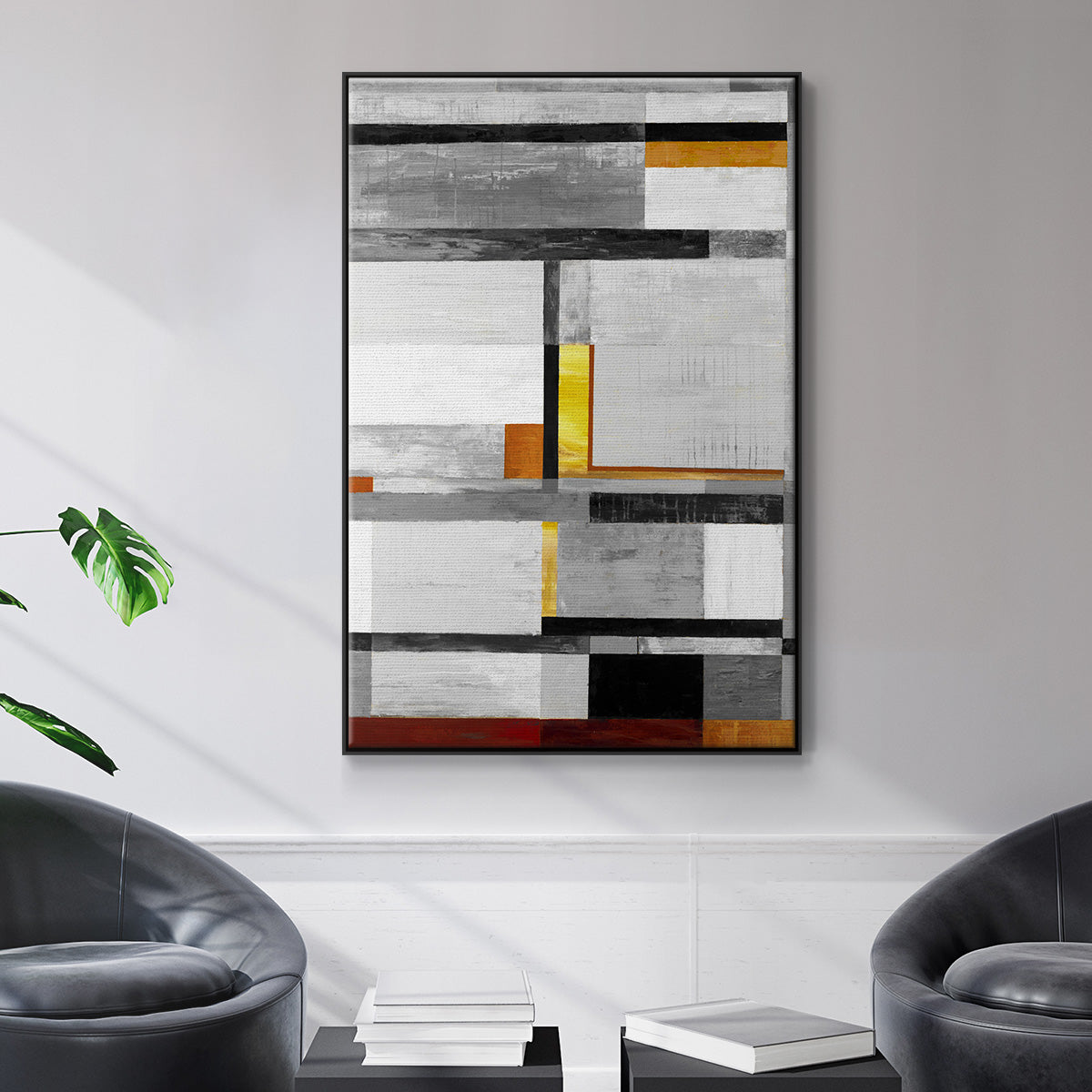Retro Spectrum V7 - Floater Framed Canvas Print