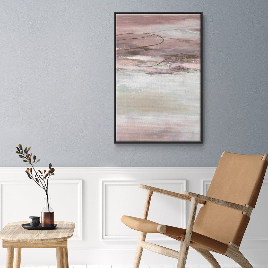 Geo Cache in Pale - Floater Framed Canvas Print