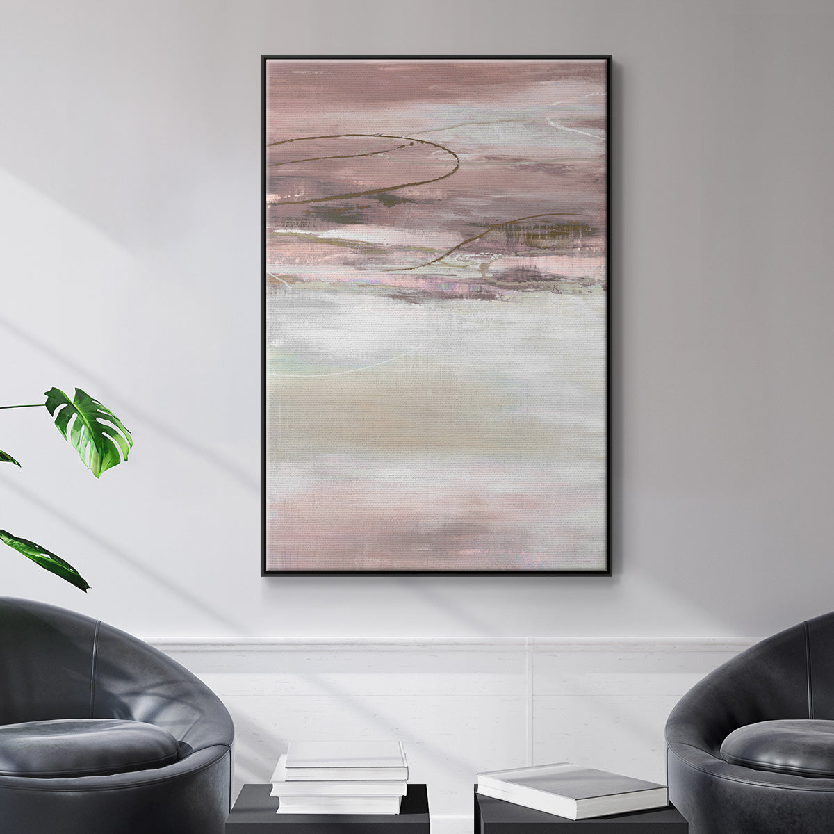 Geo Cache in Pale - Floater Framed Canvas Print