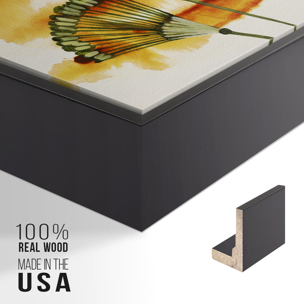 Flower Power I - Floater Framed Canvas Print