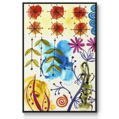 Flower Power II - Floater Framed Canvas Print