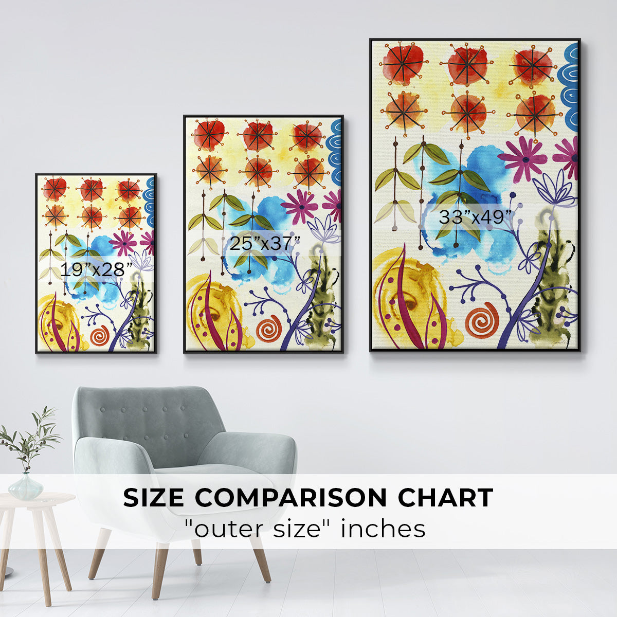 Flower Power II - Floater Framed Canvas Print
