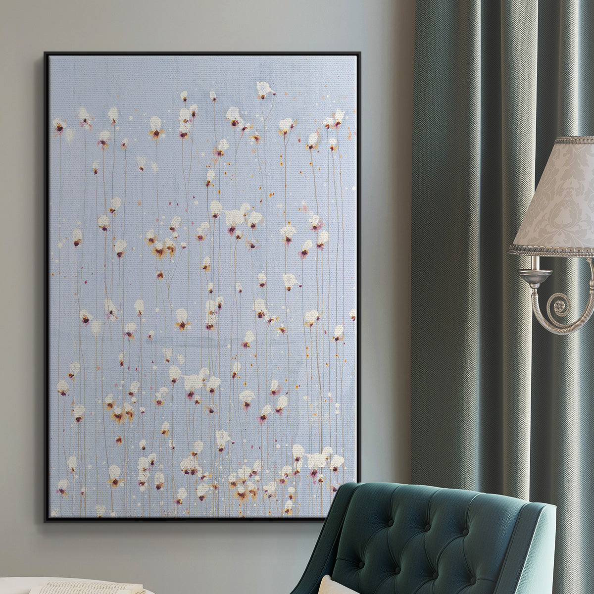 String Theory V1 - Floater Framed Canvas Print