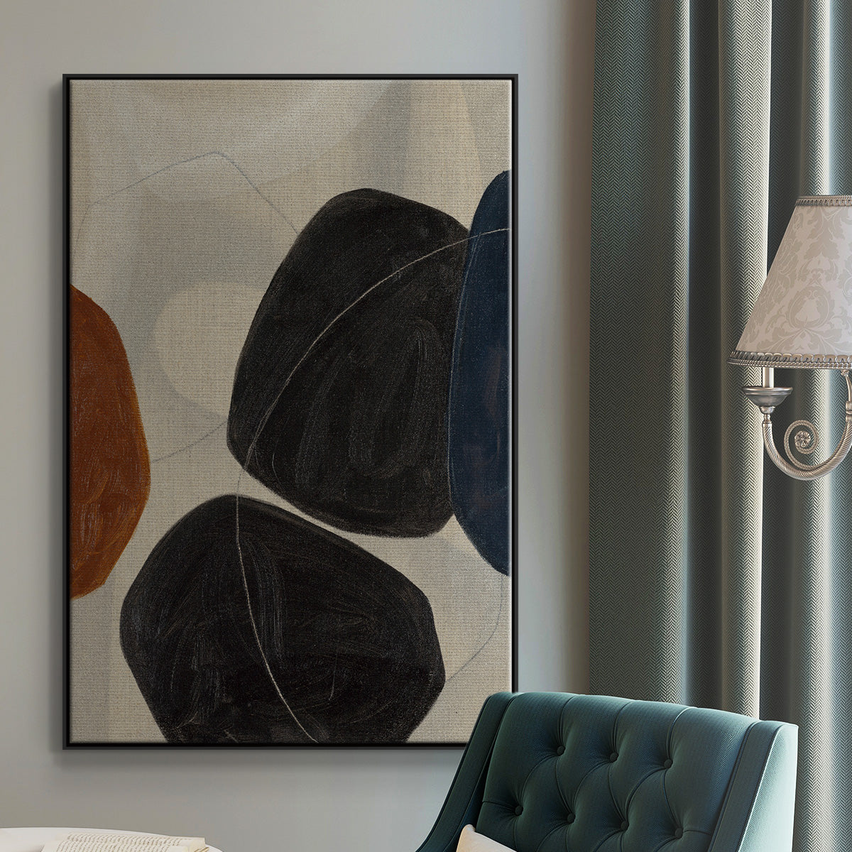 Gravity I - Floater Framed Canvas Print