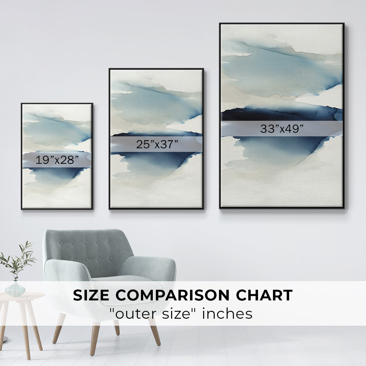 Waves I - Floater Framed Canvas Print