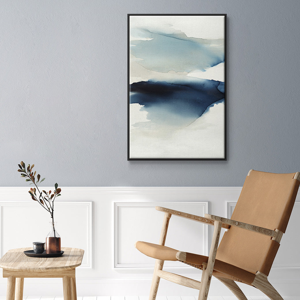 Waves I - Floater Framed Canvas Print