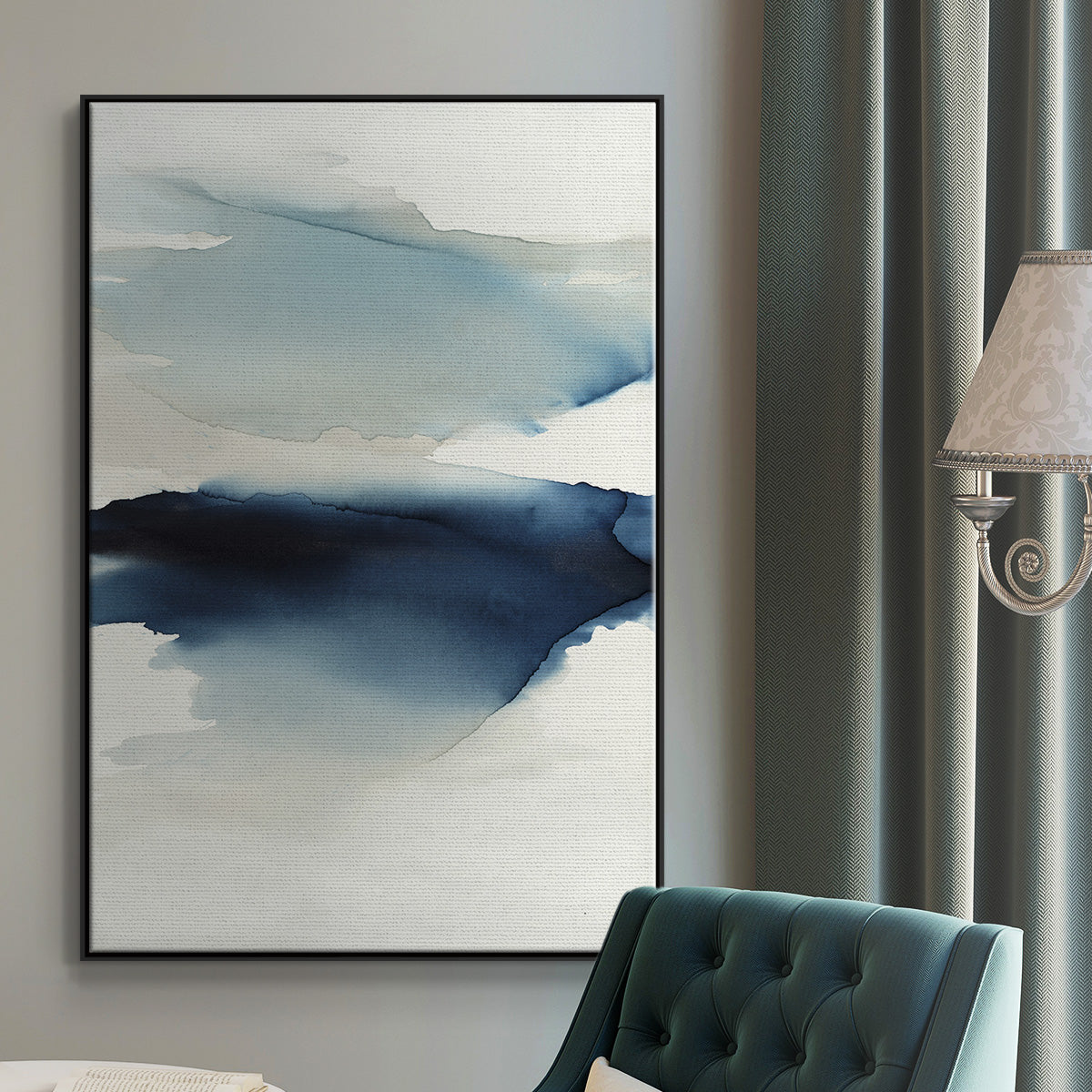 Waves I - Floater Framed Canvas Print