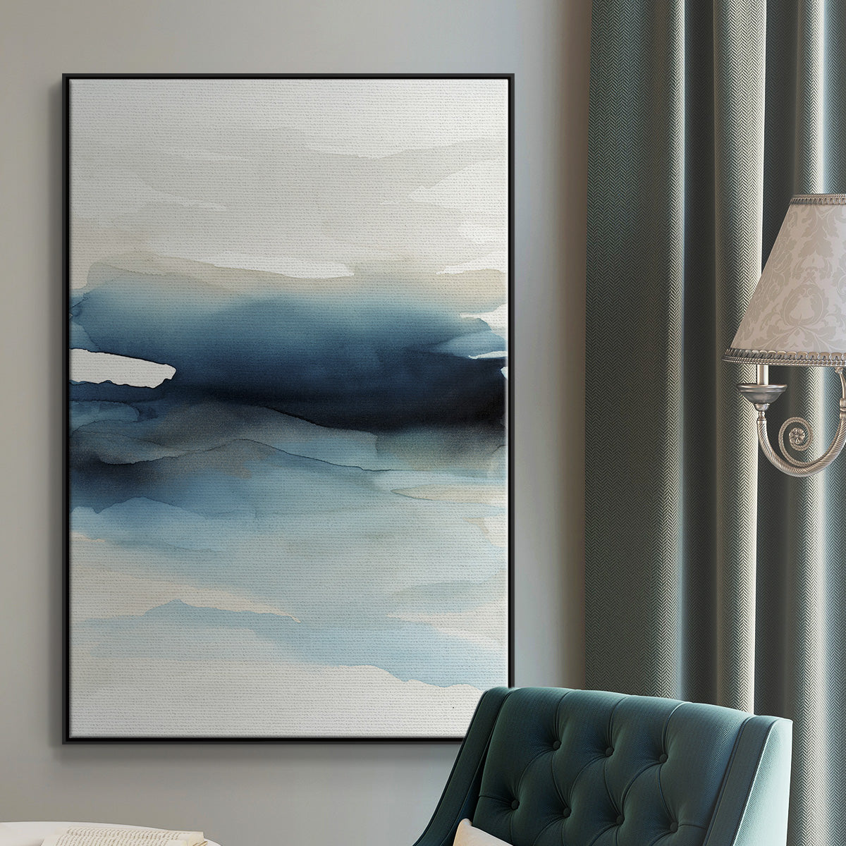 Waves II - Floater Framed Canvas Print