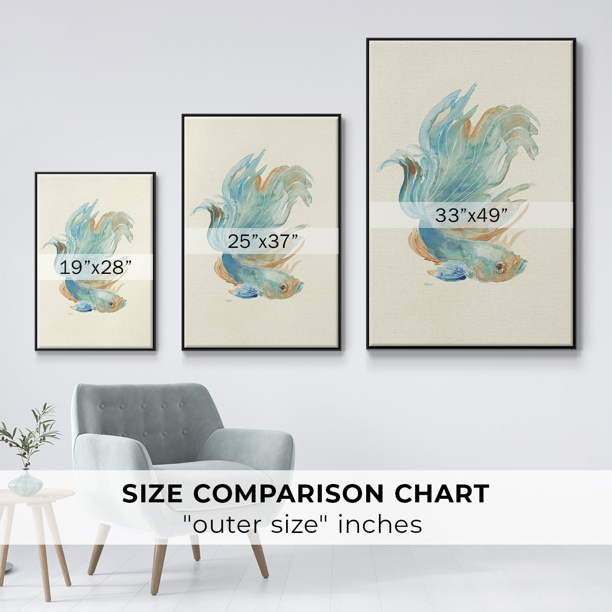 Betta I - Floater Framed Canvas Print
