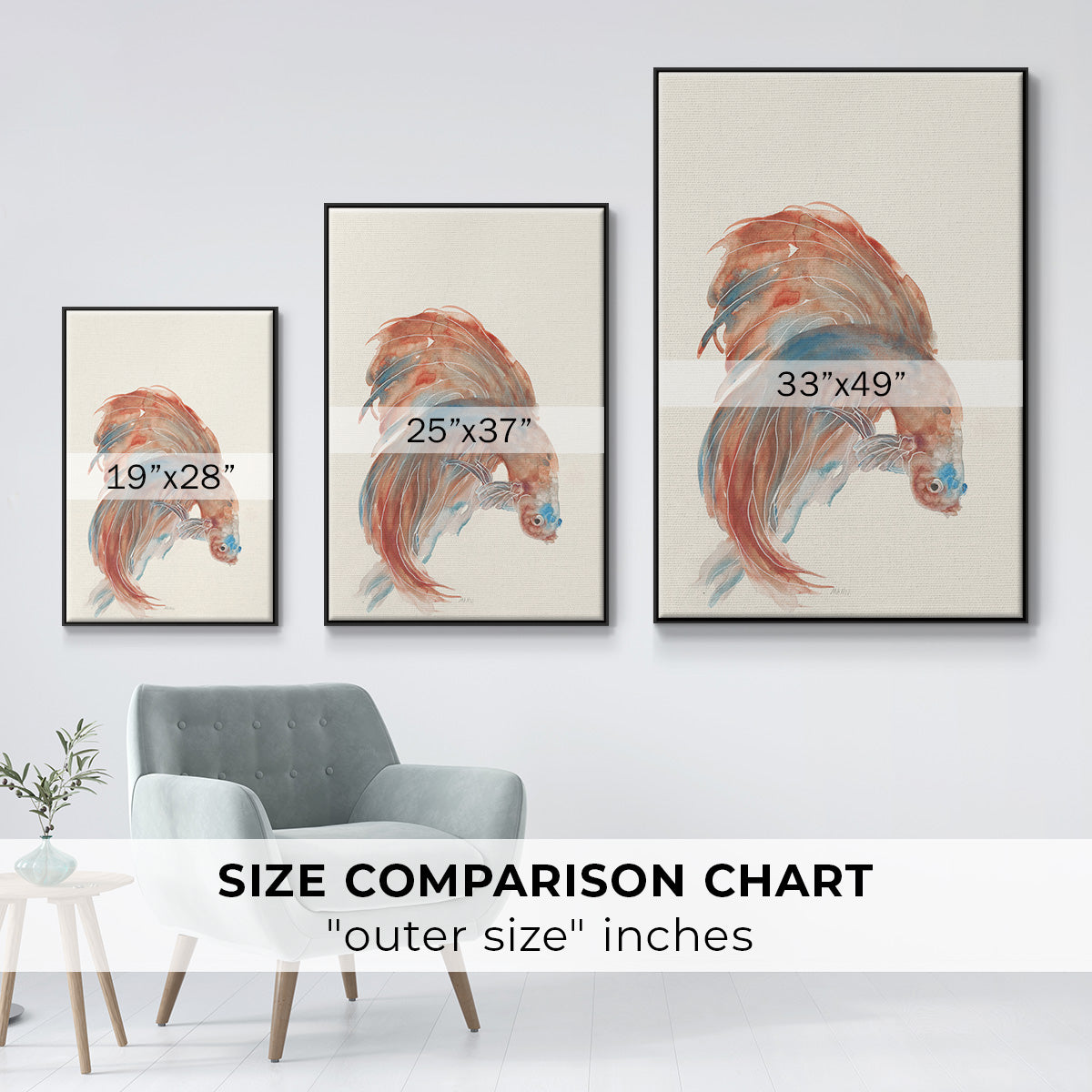 Betta III - Floater Framed Canvas Print