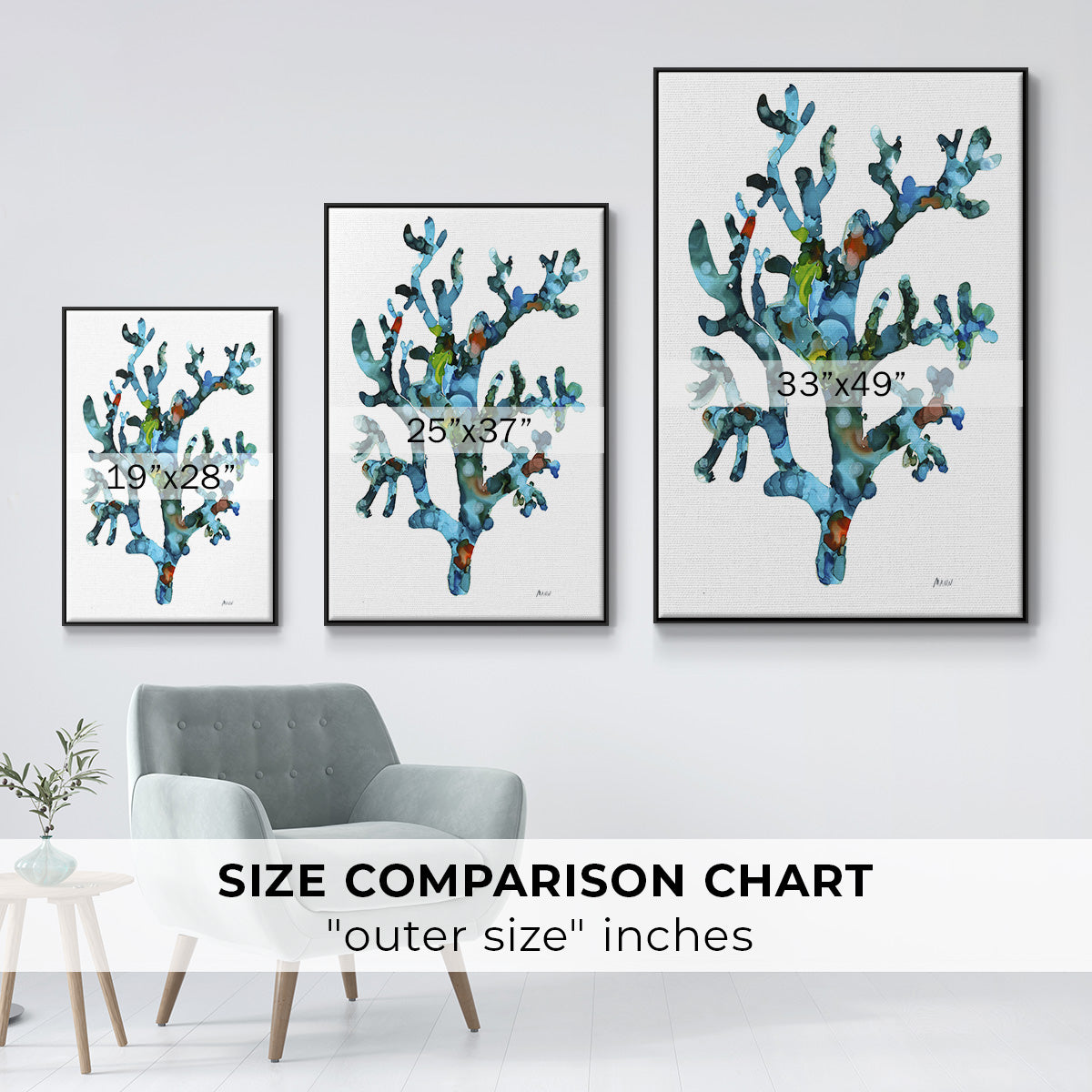 Sea Coral I - Floater Framed Canvas Print