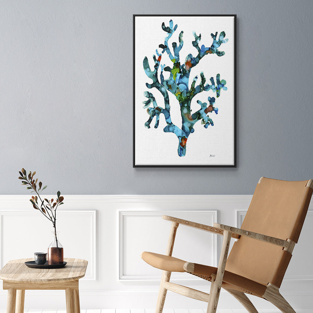 Sea Coral I - Floater Framed Canvas Print