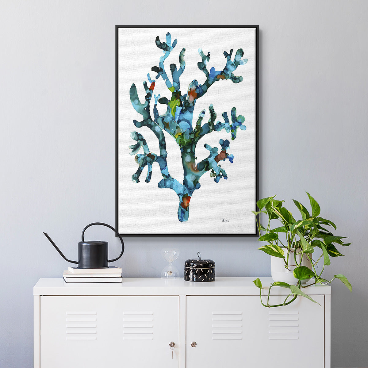 Sea Coral I - Floater Framed Canvas Print