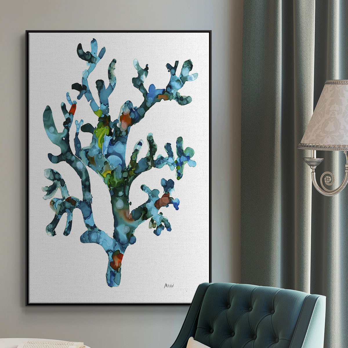 Sea Coral I - Floater Framed Canvas Print