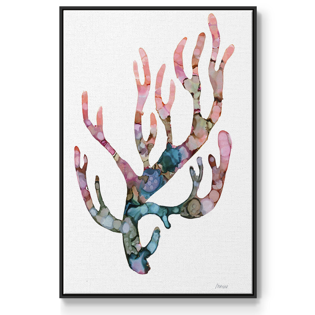 Sea Coral II - Floater Framed Canvas Print