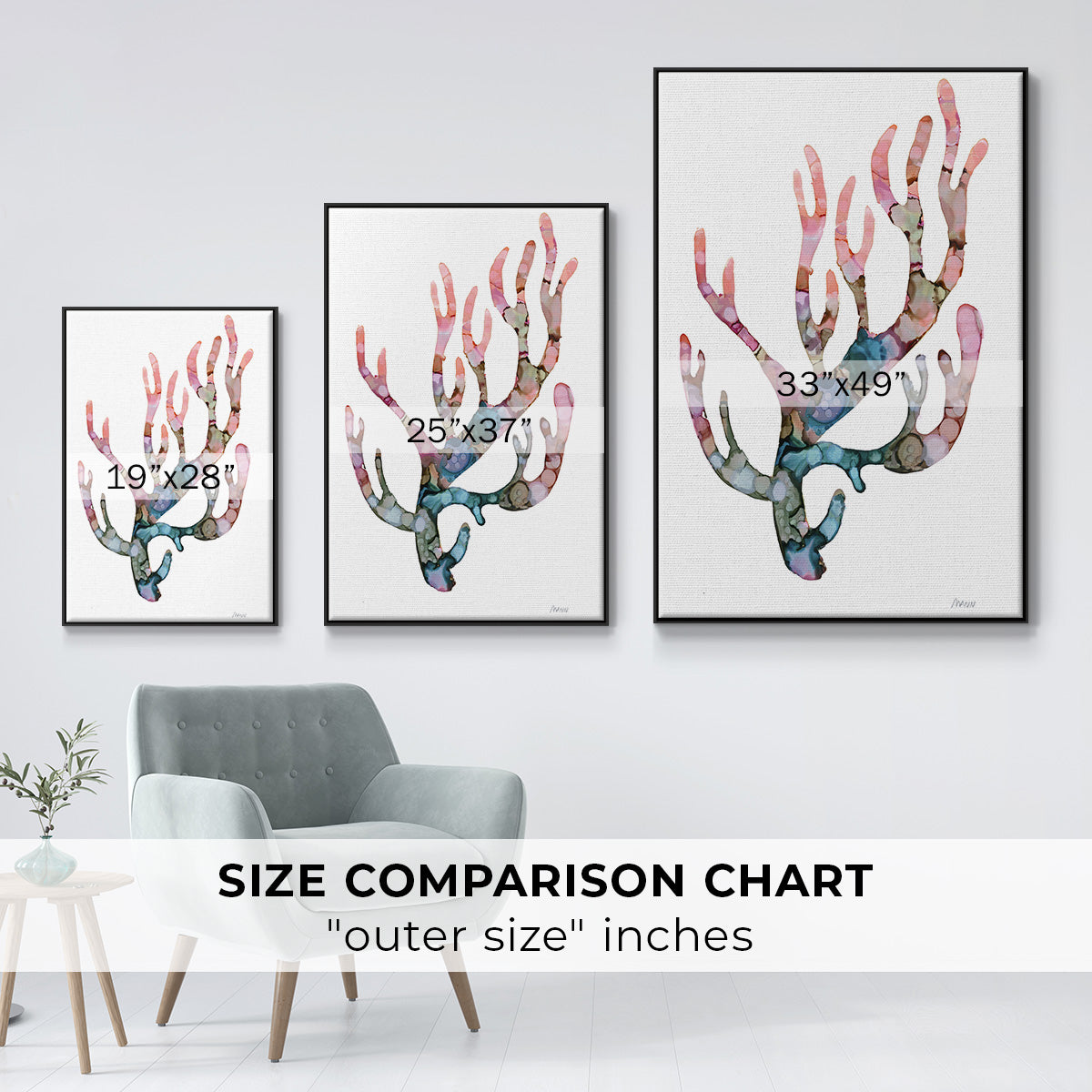 Sea Coral II - Floater Framed Canvas Print
