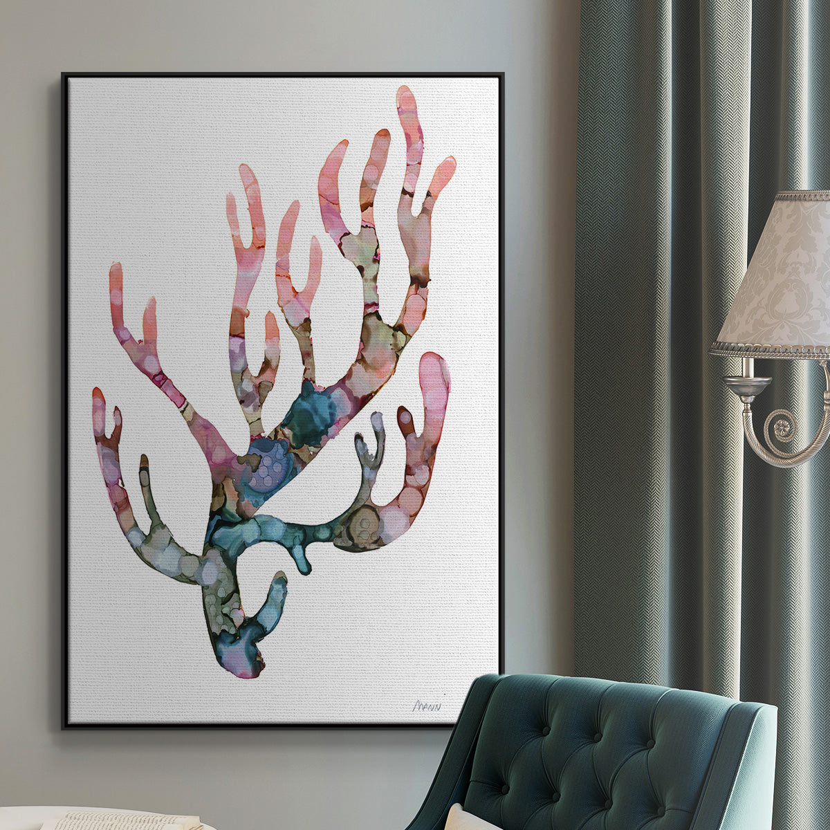 Sea Coral II - Floater Framed Canvas Print