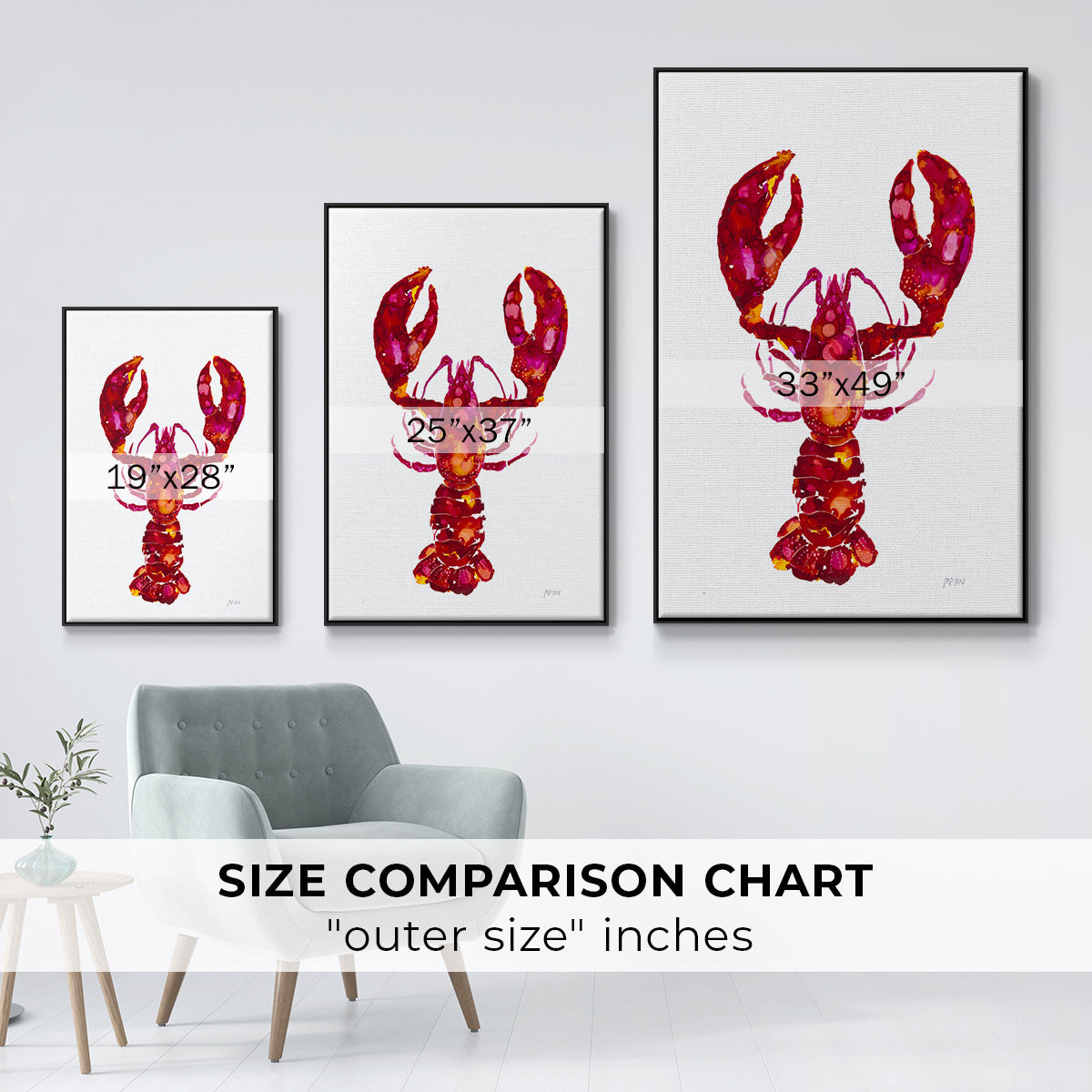 Lobster - Floater Framed Canvas Print