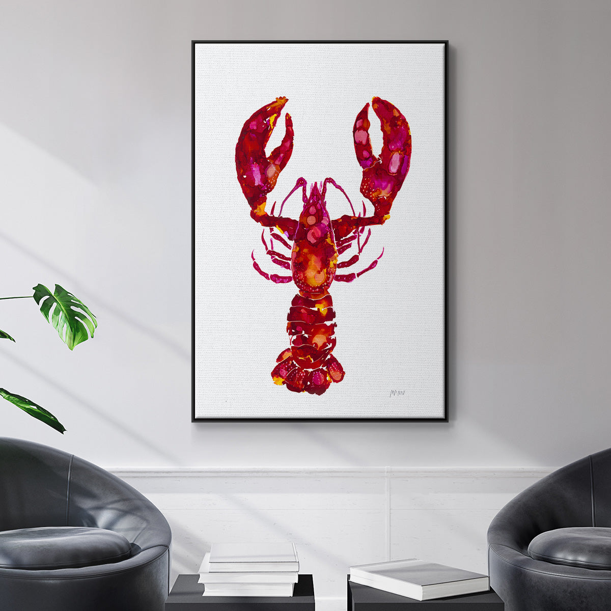 Lobster - Floater Framed Canvas Print