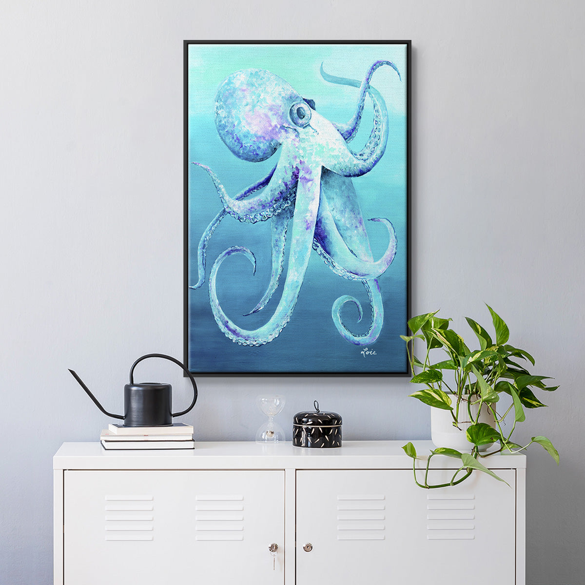Octopus - Floater Framed Canvas Print
