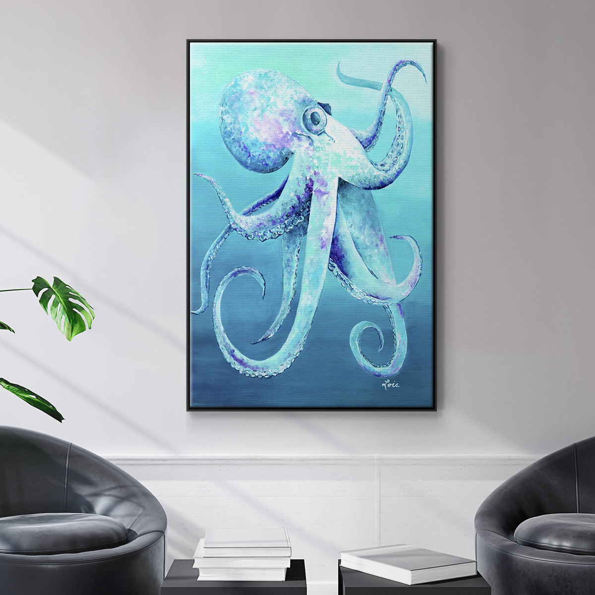 Octopus - Floater Framed Canvas Print