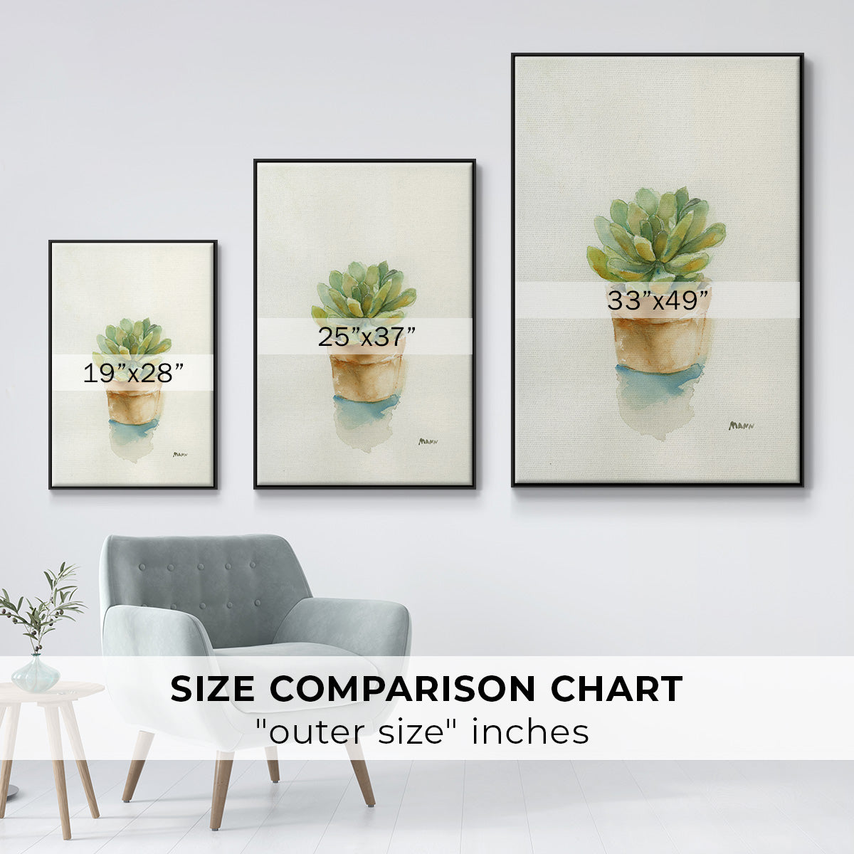 Succulent II - Floater Framed Canvas Print