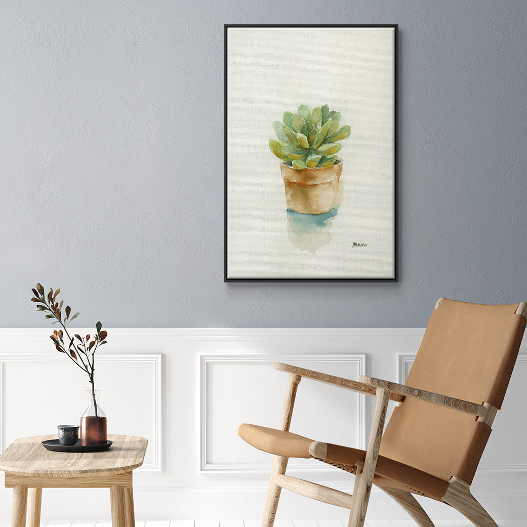 Succulent II - Floater Framed Canvas Print