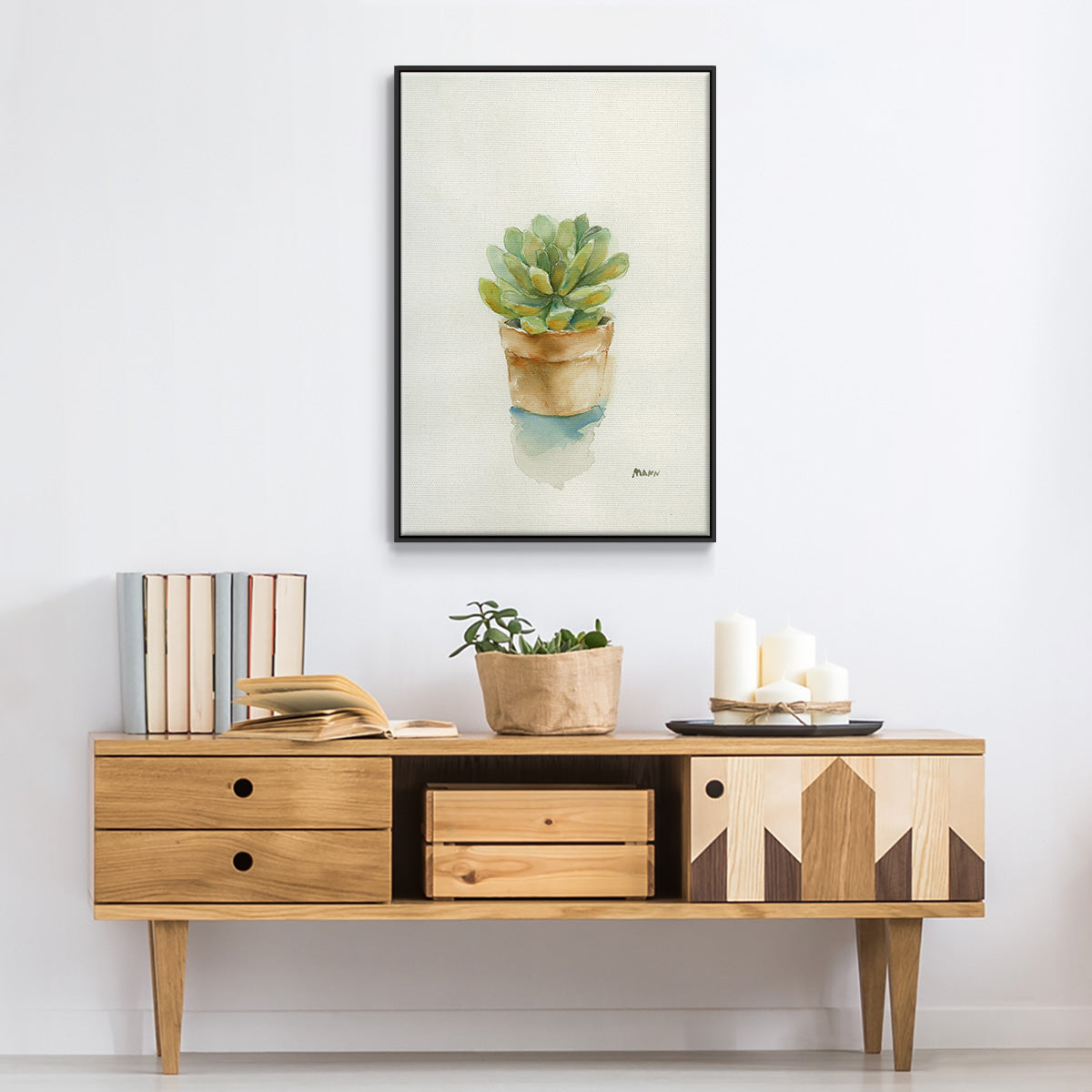 Succulent II - Floater Framed Canvas Print