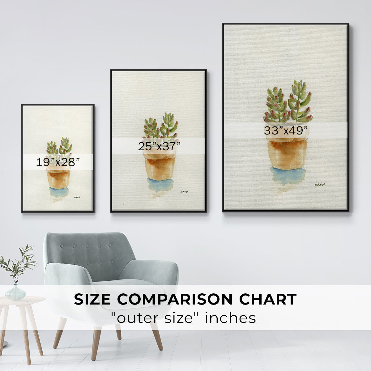 Succulent III - Floater Framed Canvas Print