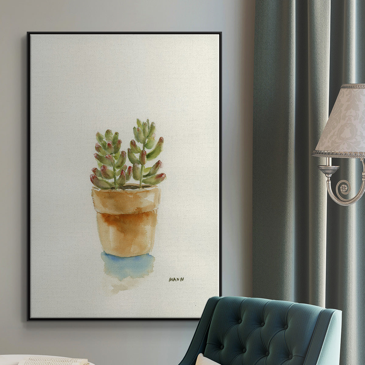 Succulent III - Floater Framed Canvas Print