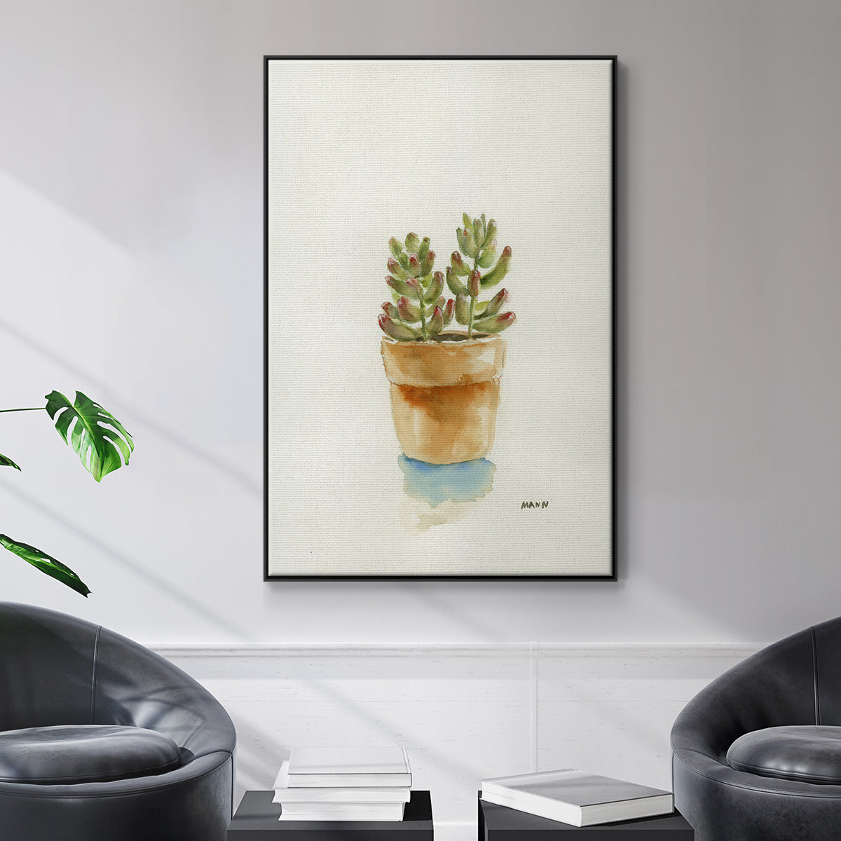 Succulent III - Floater Framed Canvas Print