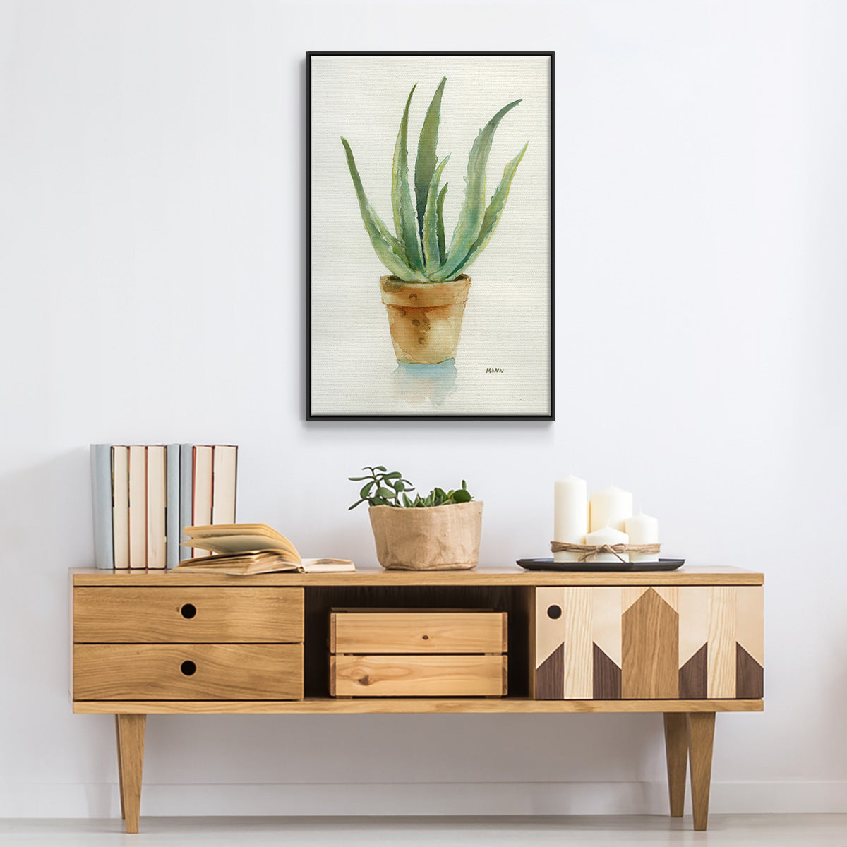 Succulent IV - Floater Framed Canvas Print