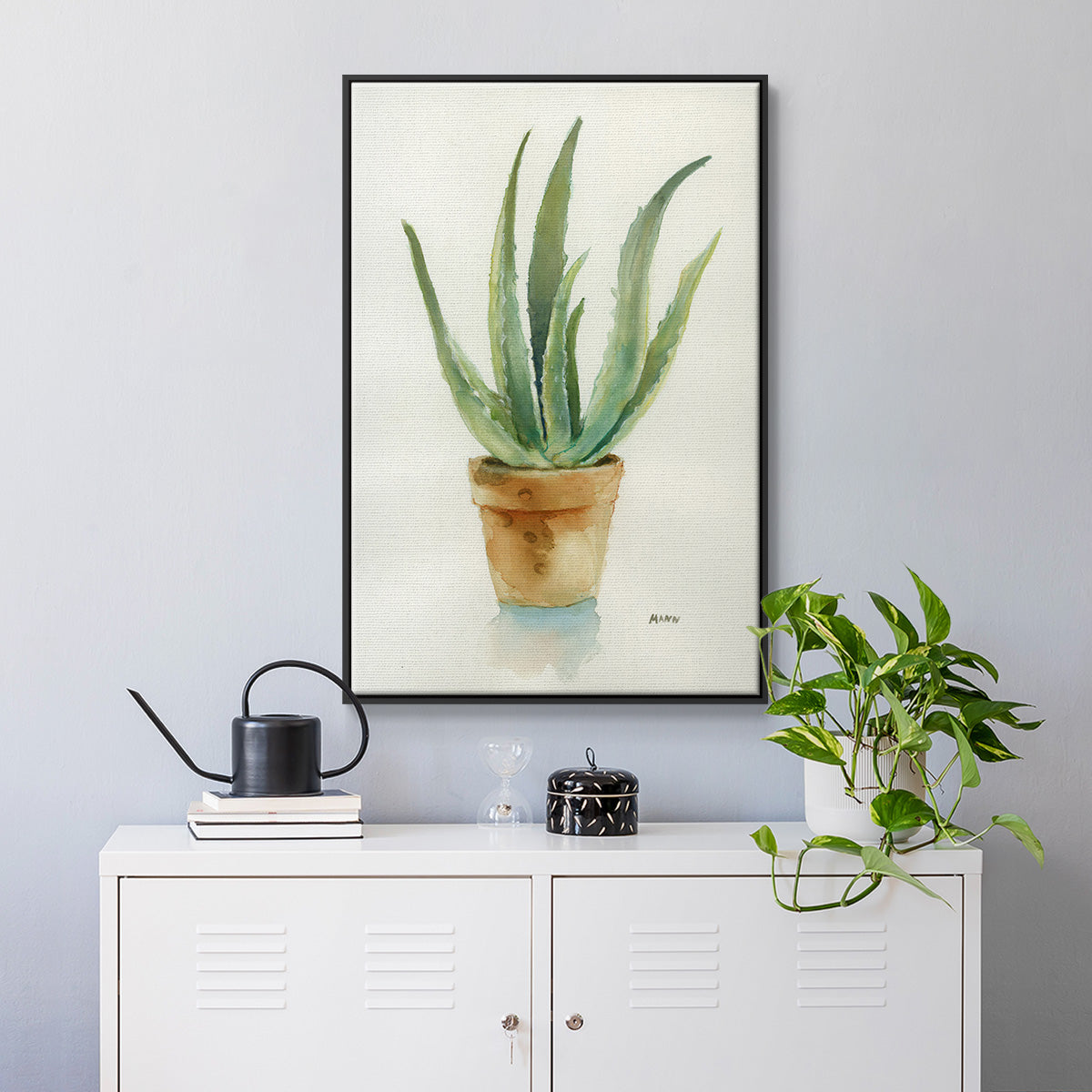 Succulent IV - Floater Framed Canvas Print