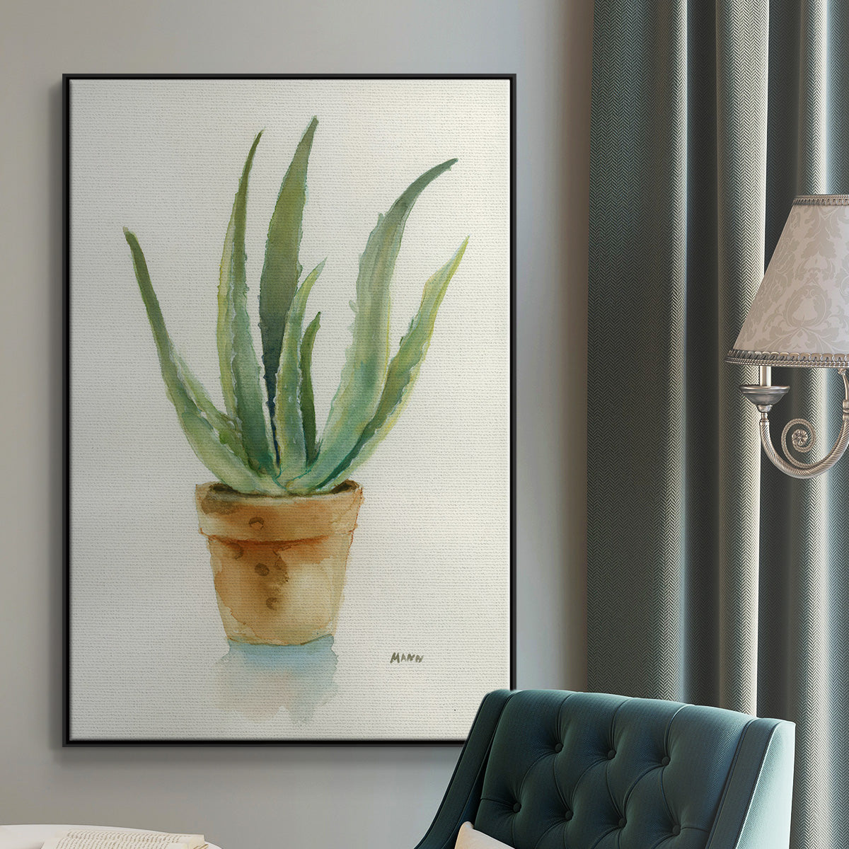 Succulent IV - Floater Framed Canvas Print