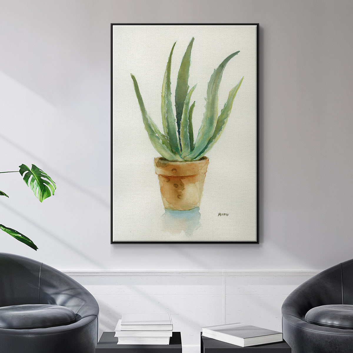 Succulent IV - Floater Framed Canvas Print