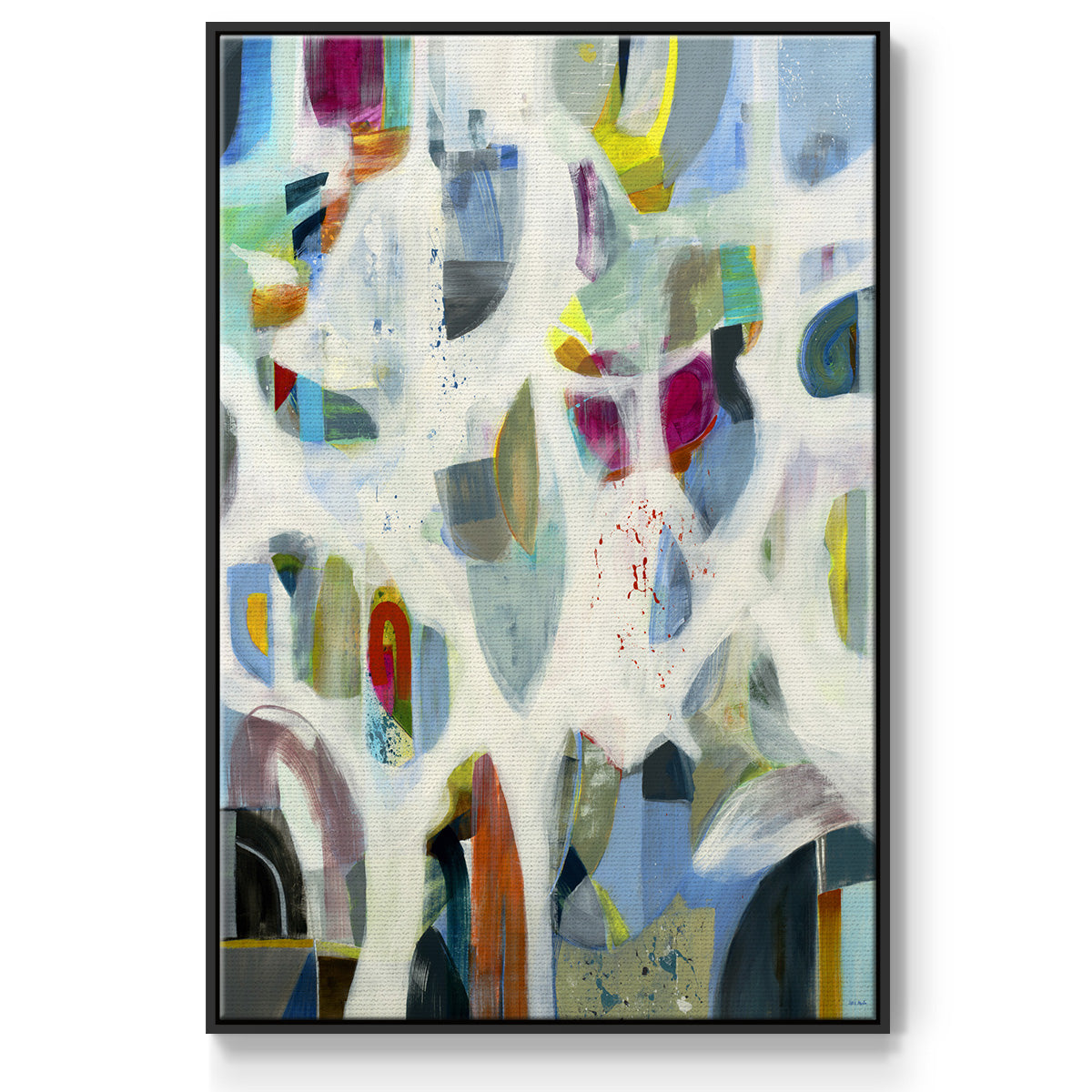 Interaction - Floater Framed Canvas Print