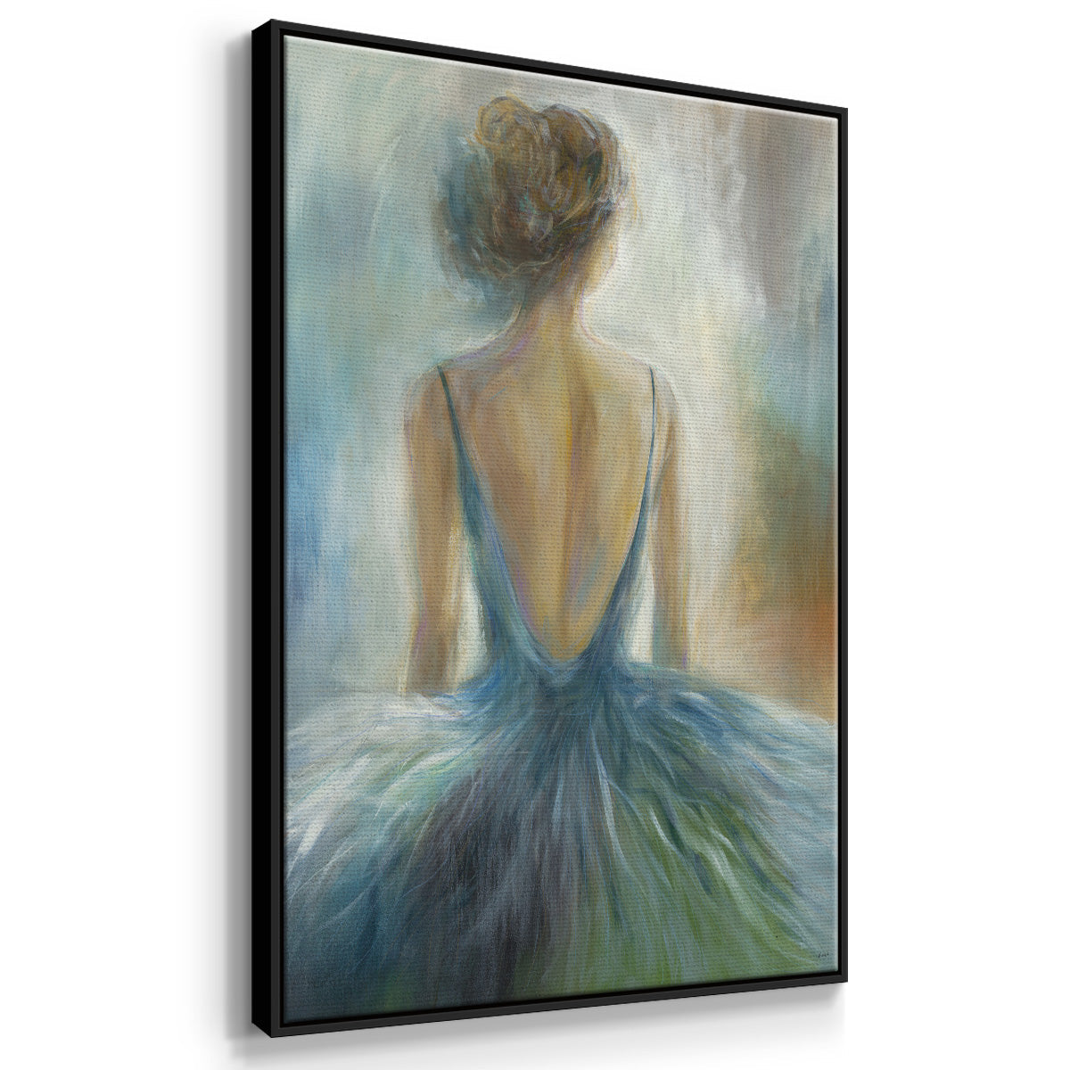 Lady in Blue - Floater Framed Canvas Print