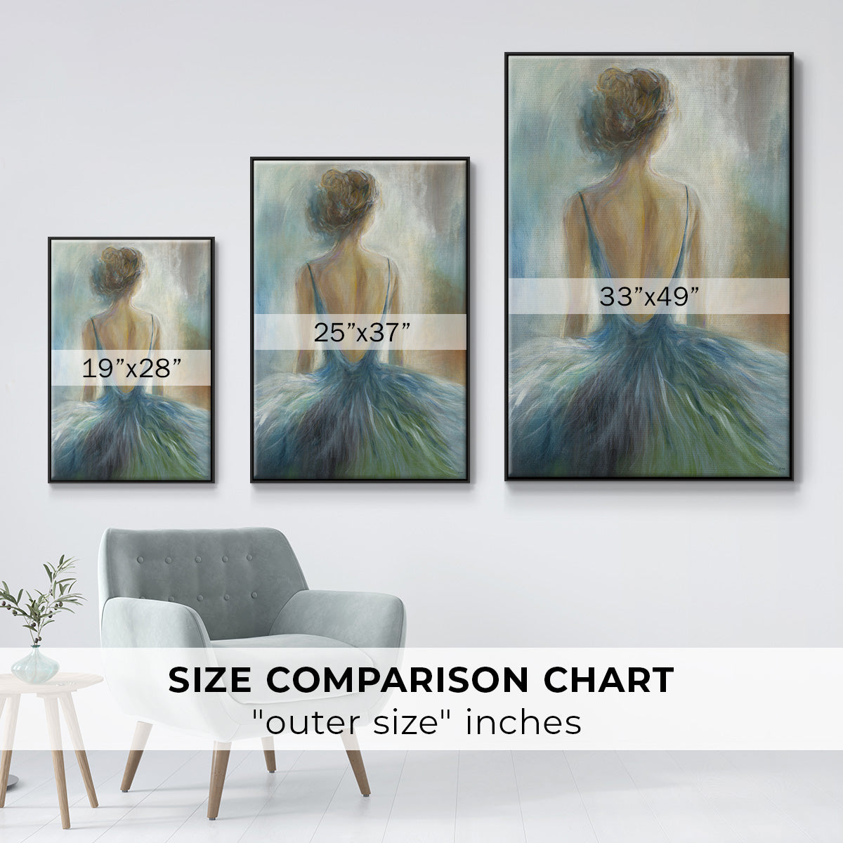 Lady in Blue - Floater Framed Canvas Print
